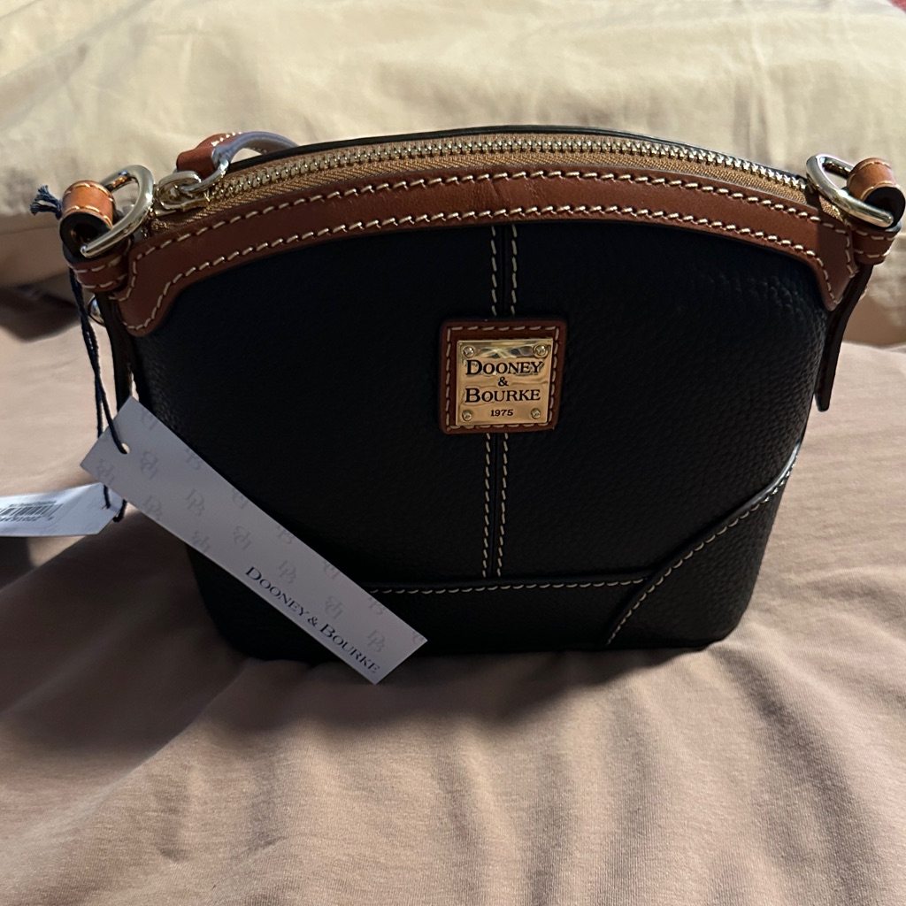 Dooney & Bourke Black And Tan Mini Crossbody Bag